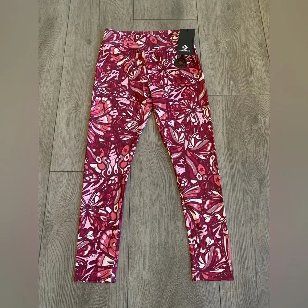 Converse girls madder pink leggings